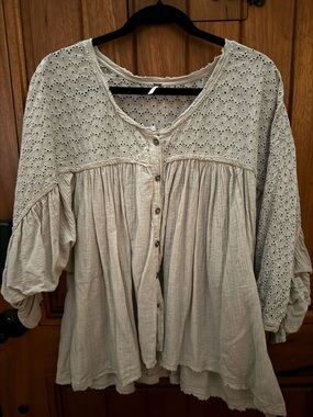 Free People top with eyelet